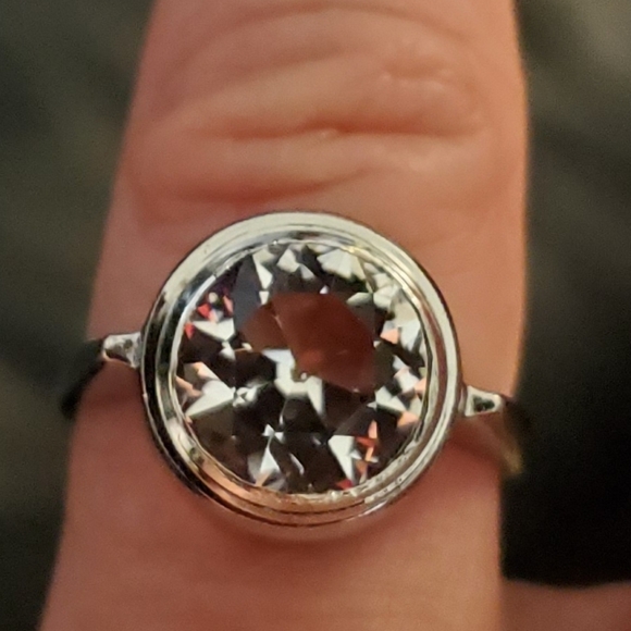 Genuine Aquamarine 4ct In Silver 935°A Ring 1940-1950